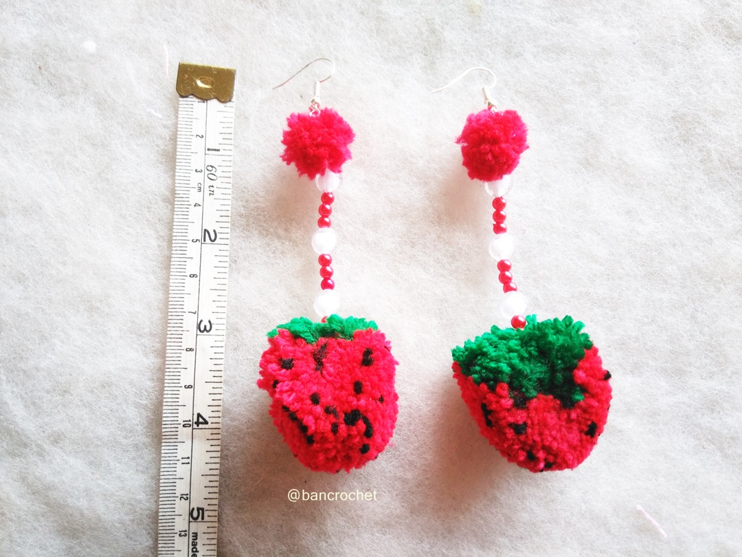 Bancrochet ต่างหูถักโครเชต์ crochet earring หลากสี 4-6 นิ้ว