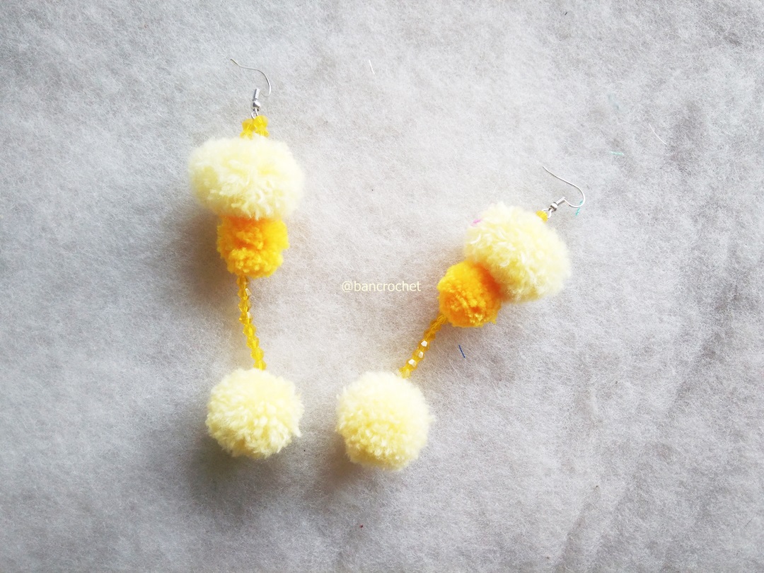 ต่างหูถักโครเชต์ crochet earrings หลากสี 4-6 นิ้ว
