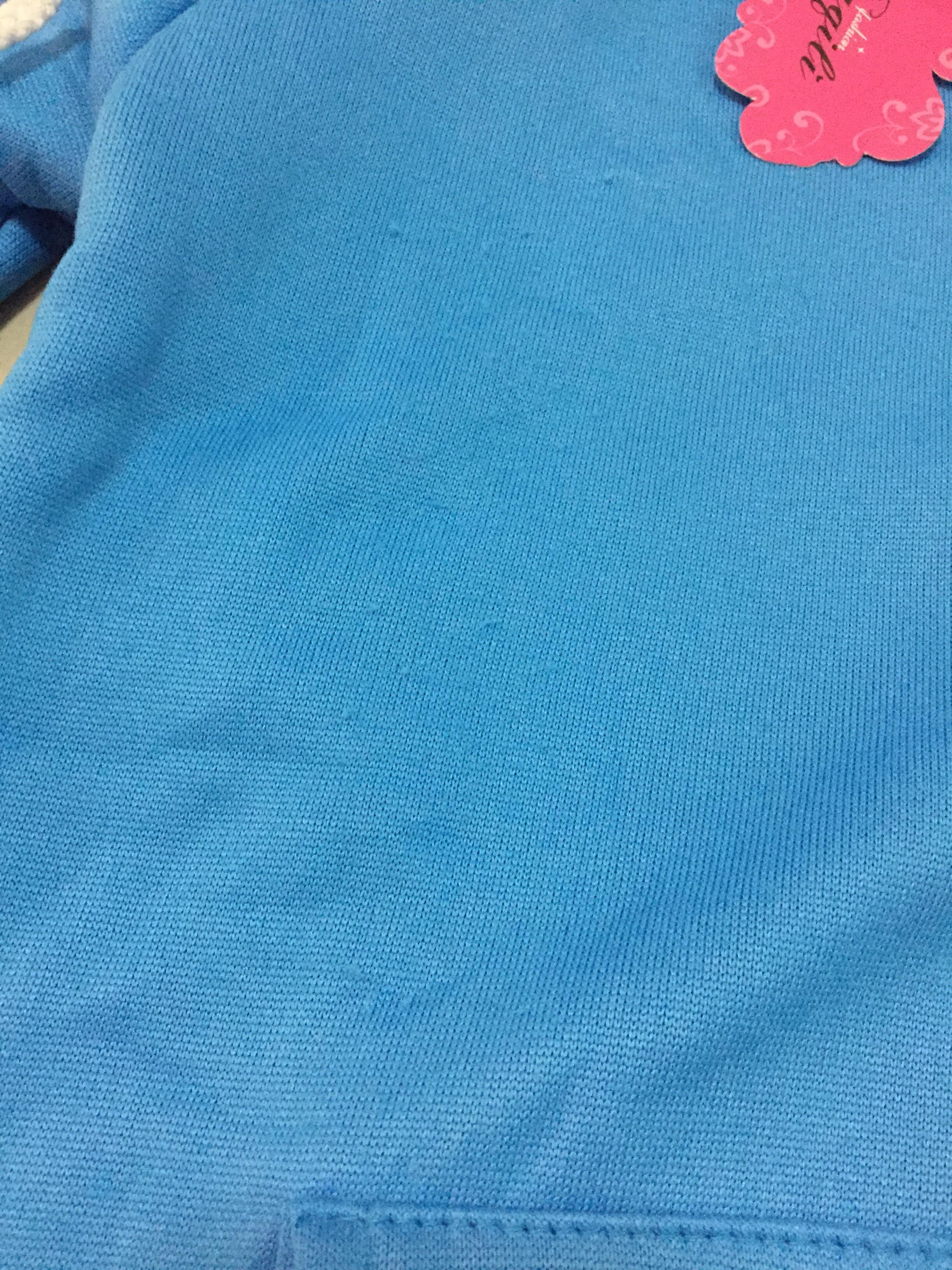 **มีตำหนิ เสื้อกันหนาวฮู้ดดี้ แฟชั่นเกาหลี หูหมี น่ารัก สีฟ้า