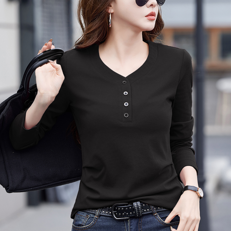 เสื้อยืดสีดำ แฟชั่น เสื้อยืด T-shirt สีดำ สวมใส่สบาย ไม่ร้อน