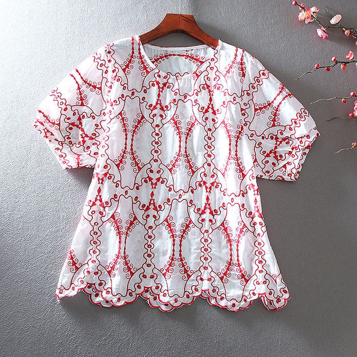 เสื้อลินิน เสื้อผ้าฝ้ายลินิน เสื้อเชิ้ตผ้าลินิน ปักลายสวยๆด้วยด้าย สไตล์VINTAGE BY Dreamroom