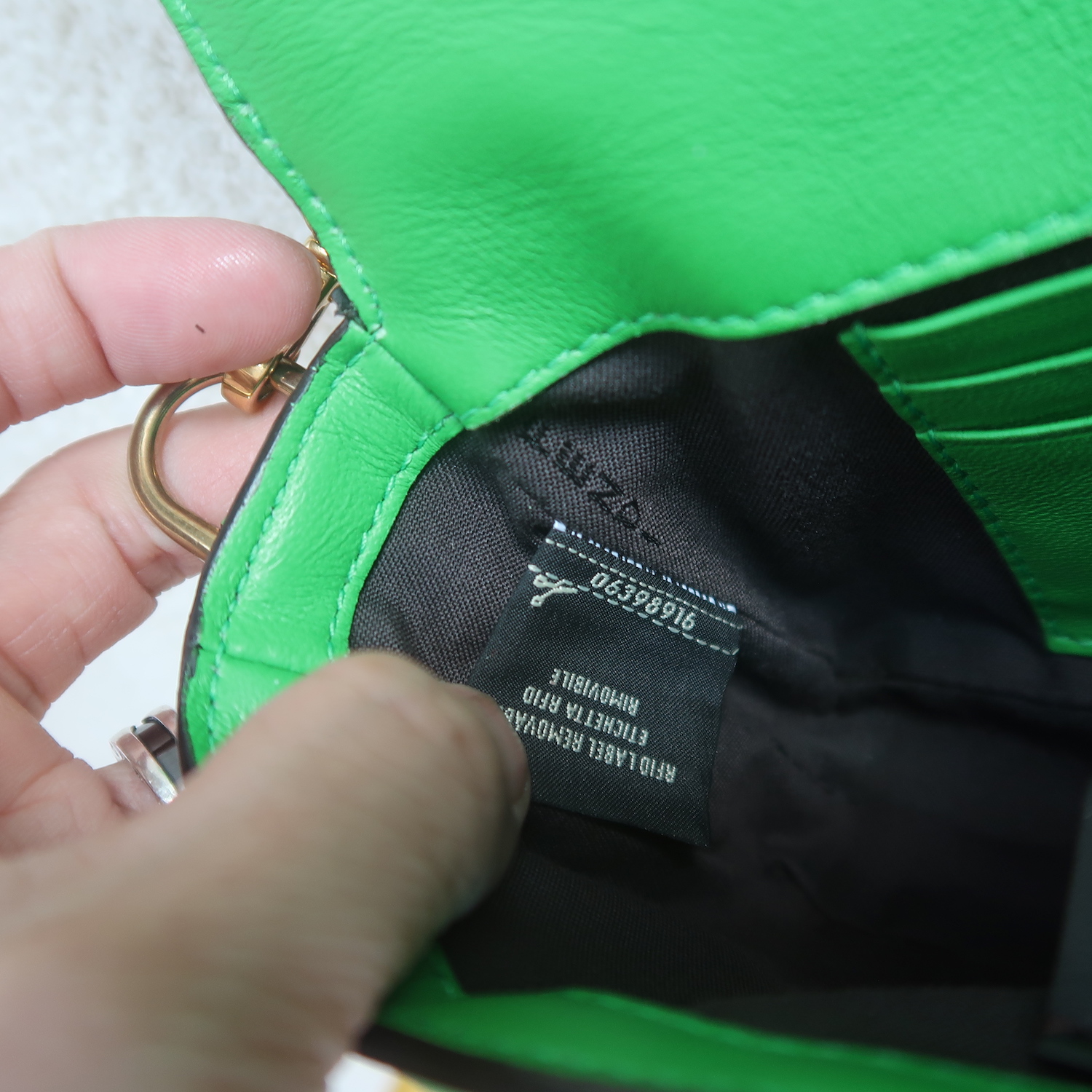 Fendi Green Nappa FF Mini Baguette