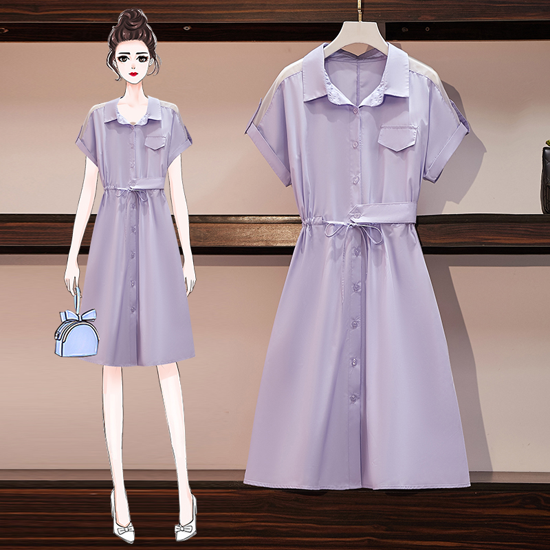 เดรสแขนสั้น มีไซส์ L-4XLอก 38-47 นิ้ว ใส่ได้ทั้งสาวหุ่นดีน่ารักจนถึงสาวอวบพลัสไซส์