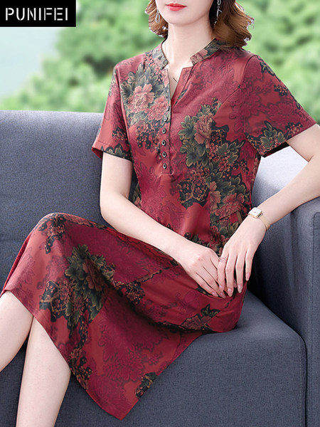 เดรสวัยผู้ใหญ่40-60ปี เดรสคุณแม่ ชุดเดรสทำงานวัยผู้ใหญ่ แบรนด์ MAMA DRESS