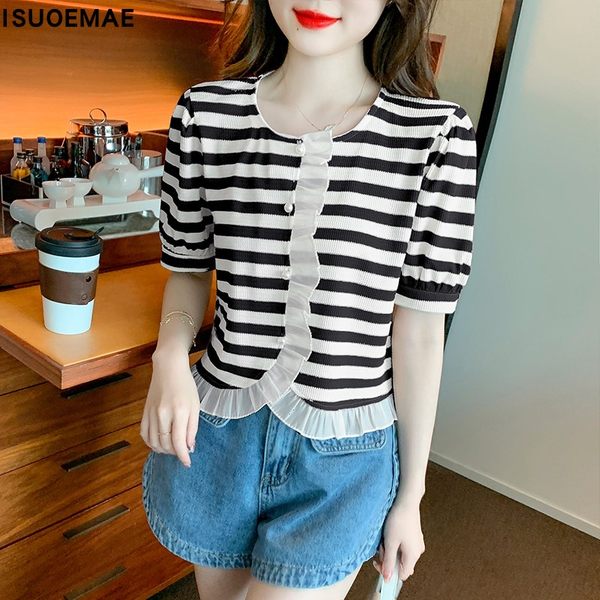 เสื้อลูกไม้ แขนสั้น