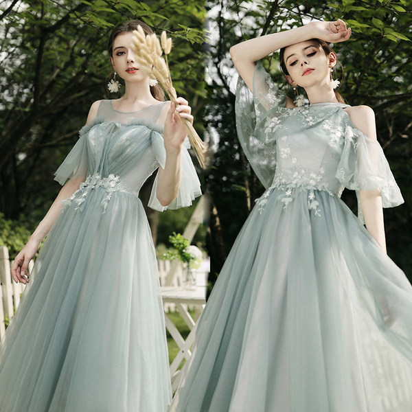 ชุดเพื่อนเจ้าสาว ชุดไปงานแต่งงาน ชุดเพื่อนเจ้าสาวสีเทา