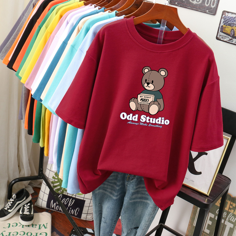 เสื้อยืดคอตตอน สกรีนลายน่ารัก มีหลากหลายสี ส่งฟรีทั่วไทย BY JIMIAO