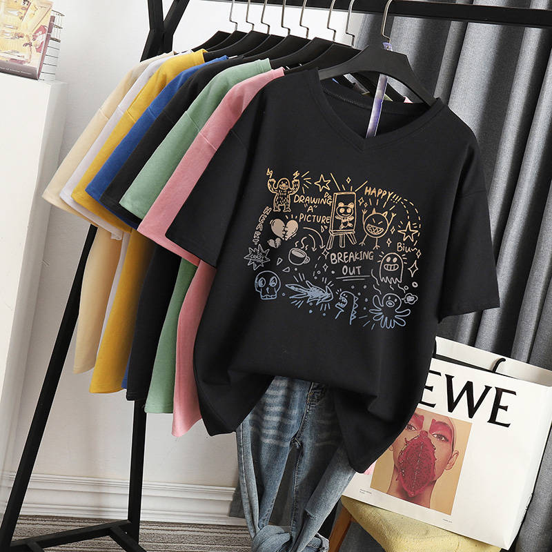 เสื้อโอเวอร์ไซส์เกาหลี เสื้อยืดพลัสไซส์ เสื้อยืดคนอ้วน เสื้อยืดโอเวอร์ไซส์ผู้หญิง