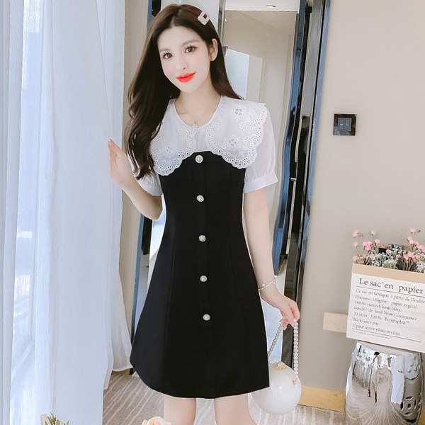 เดรสลูกไม้ เดรสชีฟองสวยๆ แขนสั้น By Meiyi women's clothing