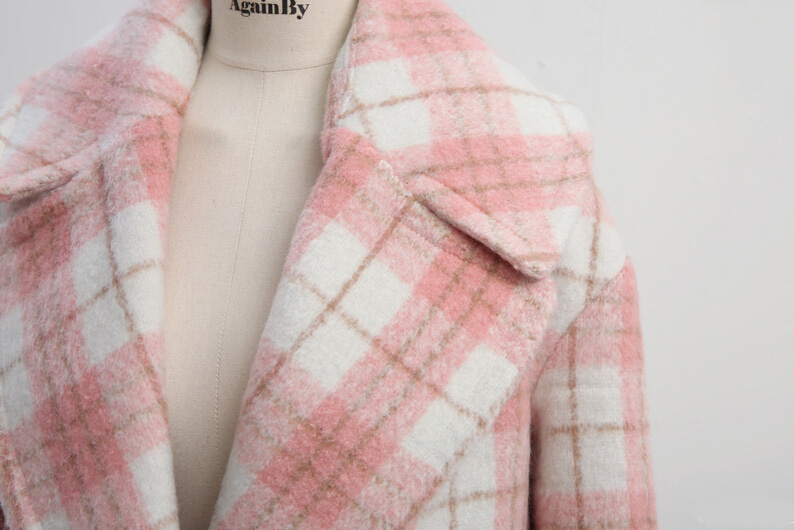 โค้ททรงยาวสวย สีชมพูลายสก๊อต น่ารักมาก พร้อมส่ง เลยจ้า pink