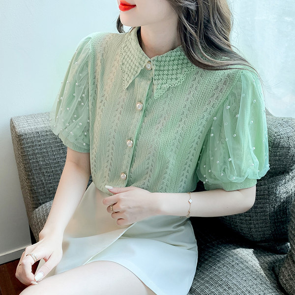 เสื้อลูกไม้ แขนสั้น