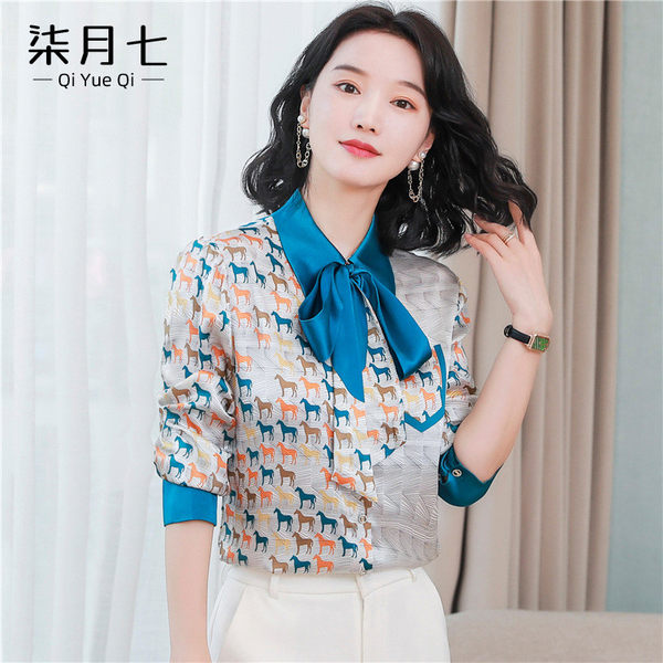 เสื้อเชิ้ตลายดอกผู้หญิง เสื้อเชิ้ตสาววัยผู้ใหญ่ ขายเสื้อผ้าแฟชั่นสุภาพสตรีวัยผู้ใหญ่