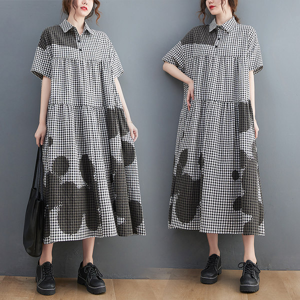 เสื้อลินินคนอ้วน เสื้อทีเชิ้ตคนอ้วนผู้หญิง เสื้อทีเชิ้ตตัวใหญ่ By Literary Plus size