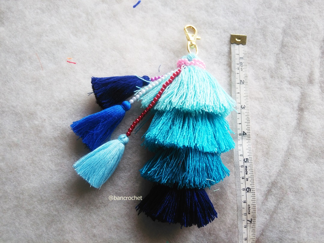 Bancrochet พวงกญแจพู่แขวนกระเป๋า Tassel keychains หลากสี 7 นิ้ว (inch)