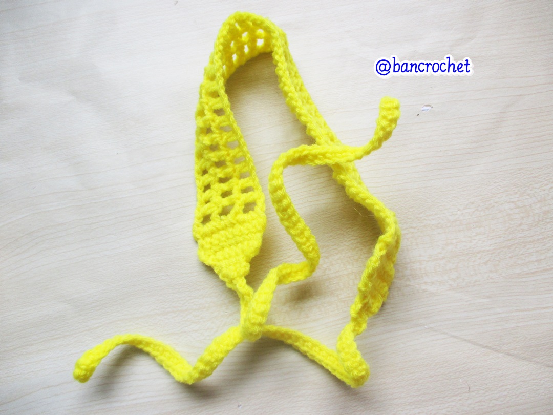 Bancrochet ที่คาดผมถักโครเชต์ crochet headband เหลืองเข้ม 1-1.5*13 inch