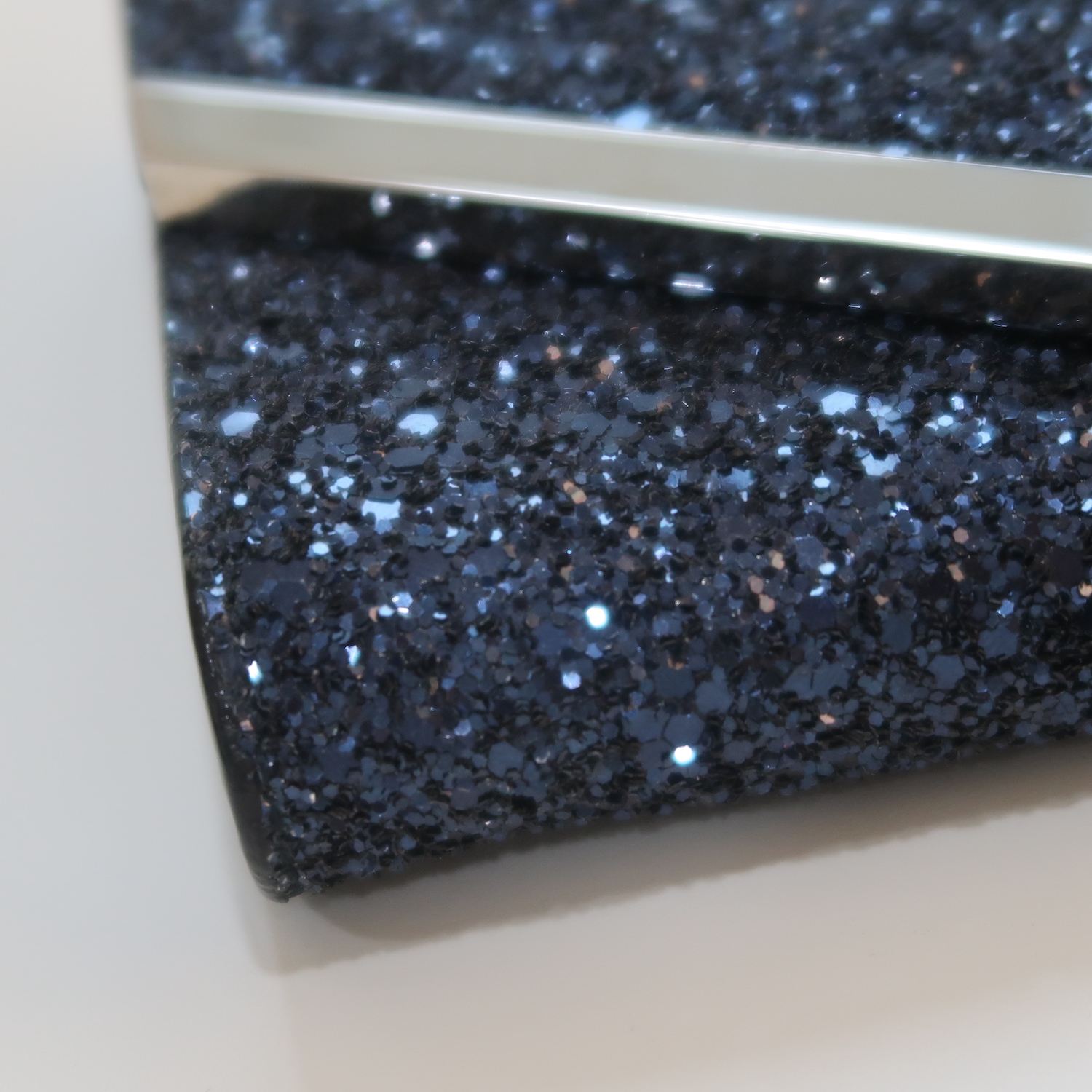 Jimmy Choo Blue Metallic Emmie Chain Wallet