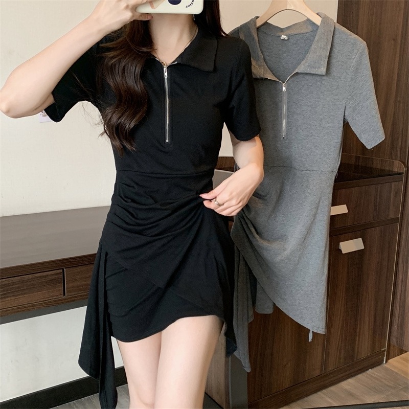 เดรสแขนสั้น มีไซส์ L-4XLอก 38-47 นิ้ว ใส่ได้ทั้งสาวหุ่นดีน่ารักจนถึงสาวอวบพลัสไซส์