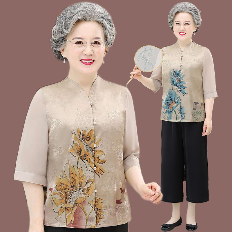 เสื้อคุณยาย เสื้อผู้วัยอายุ60-70ปี มีขนาด L-4XL(อกประมาณ35-45นิ้ว)