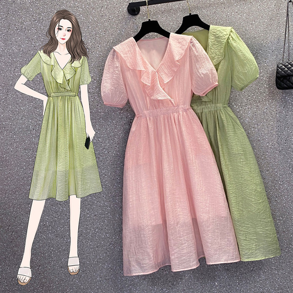 เดรสคนอ้วน เดรสสาวอวบ ชุดเดรสคนอ้วนวัยรุ่น BY PLUS SIZE Girl