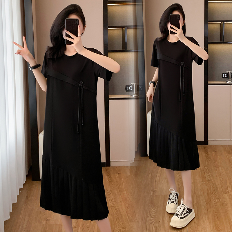 เดรสสีดำ ชุดเดรสคนอ้วน ชุดเดรสสาวพลัสไซส์ XL-5XL