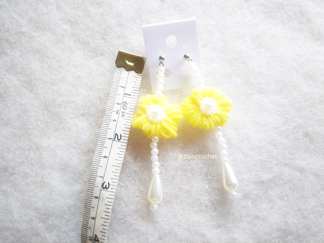 Bancrochet ต่างหูถักโครเชต์ crochet earrings หลากสี 4-6 นิ้ว