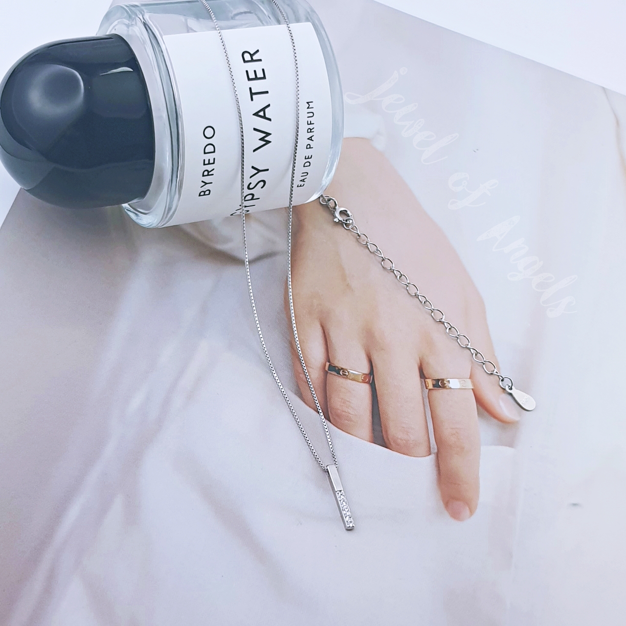สร้อยคอสั้นเงินแท้ S925 รุ่น Elegant สร้อยลายBox จี้บาร์ยาวเพชรCZ สร้อยคอแฟชั่น silver925