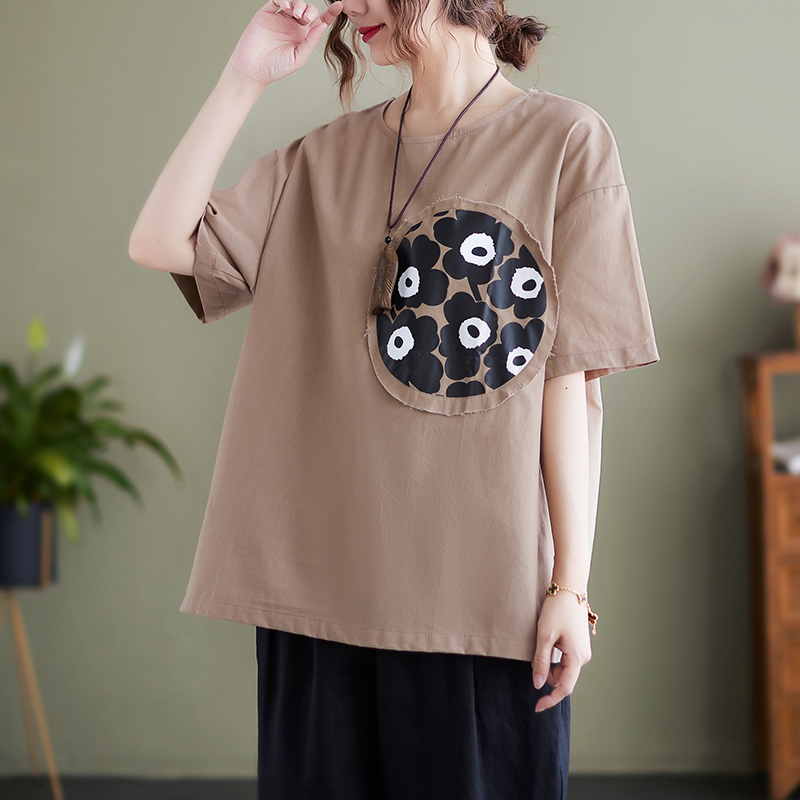 เสื้อลินินคนอ้วน เสื้อทีเชิ้ตคนอ้วนผู้หญิง เสื้อทีเชิ้ตตัวใหญ่ By Literary Plus size