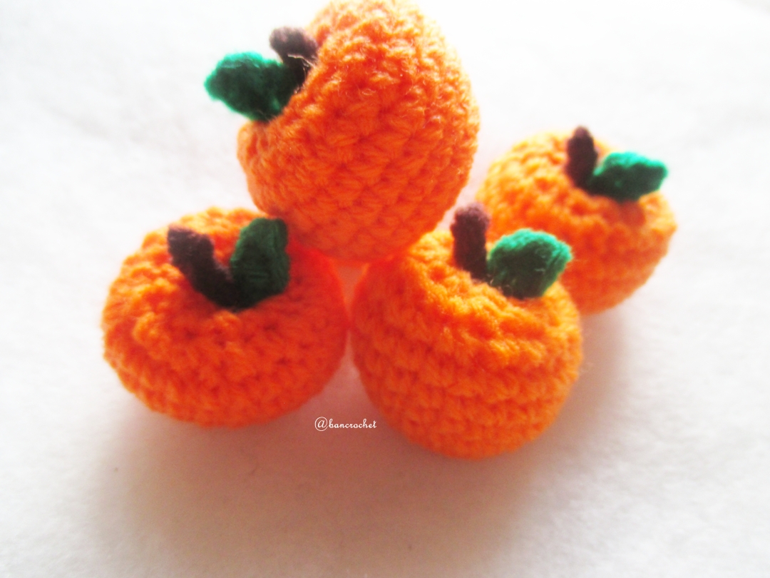ส้มถักโครเชต์ orange fruit crochet