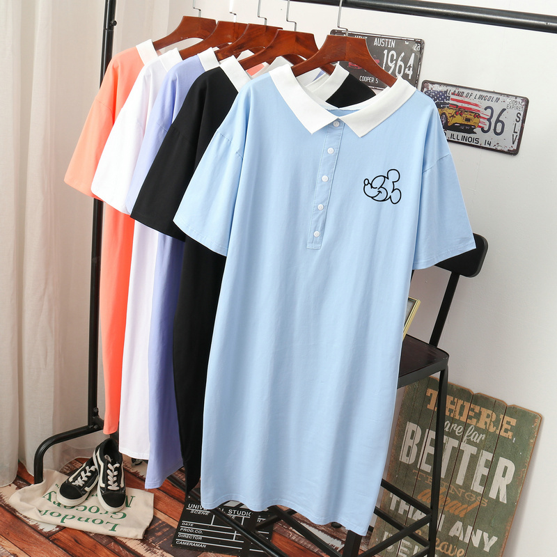 เดรสสไตล์เสื้อยืด S-3XL(อกเสื้อยืด 43- 51 นิ้ว)ใส่สบายๆอยู่บ้าน ใส่นอน