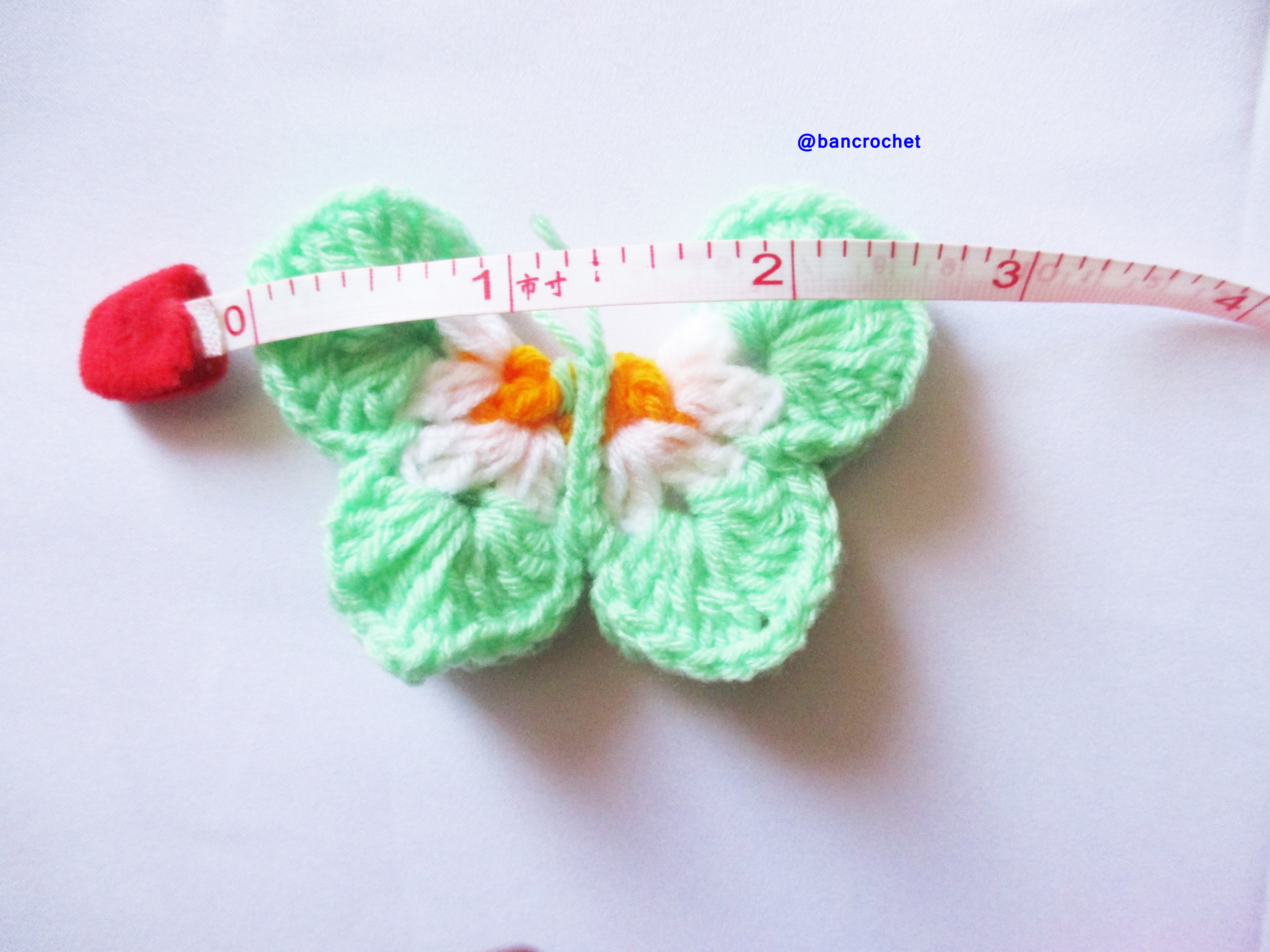 Bancrochet ผีเสื้อถักโครเชต์ Crochet Butterfly หลากสี 3x2 นิ้ว