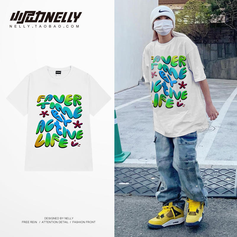 เสื้อยืดคอกลม ผู้ชาย เสื้อยืดผู้ชายเกาหลี เสื้อยืดเกาหลี แบรนด์ NELLY