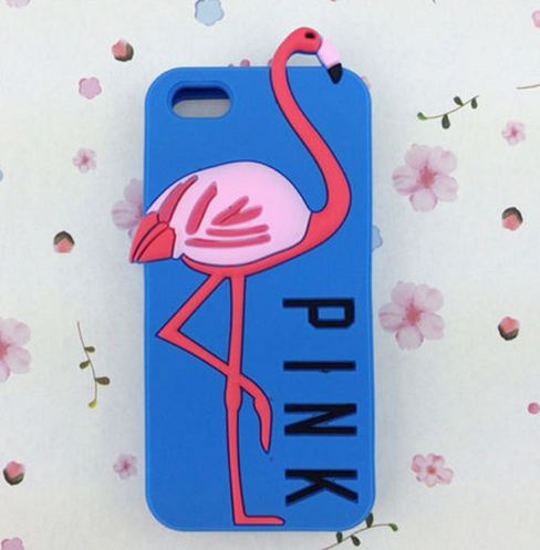 เคส iphone 6 ขนาด 4.7 นิ้ว เคส วิคตอเรีย ซีเคร็ท Pink สีฟ้าเข้ม ลาย นกฟลามิงโก้ เคสลาย แปลก หายาก 763134
