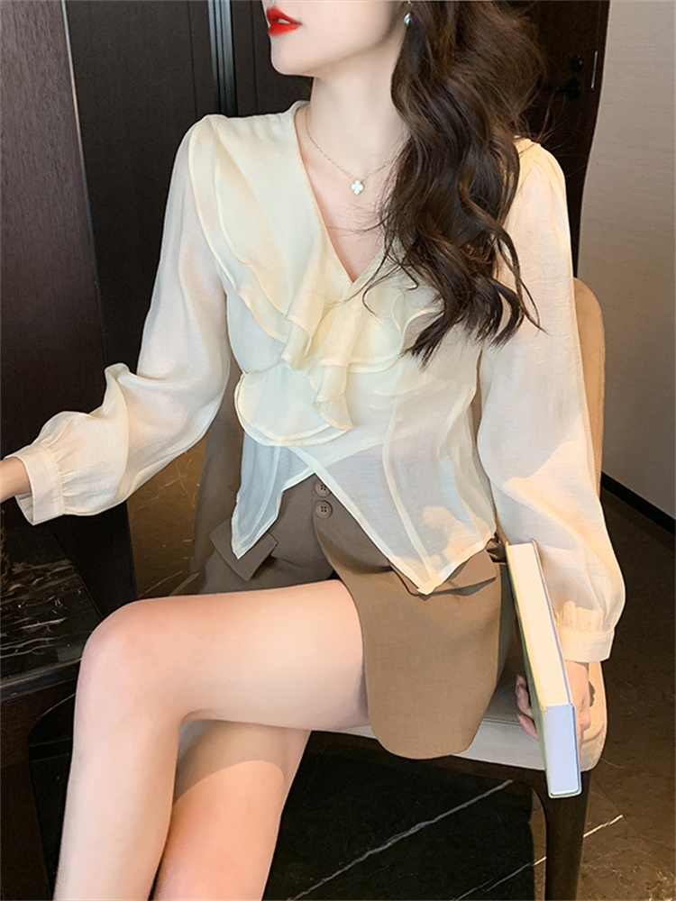 เสื้อลูกไม้ เสื้อเชิ้ตแขนยาว
