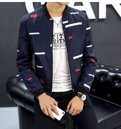 เสื้อแจ็คเก็ตเท่ ๆ เสื้อกันลม เสื้อ jacket ผ้าโพลี แบบแฟชั่น ลวดลาย กราฟฟิค เสื้อ jacket วัยรุ่น ใส่เท่ ๆ สีดำ สีน้ำเงิน 847348