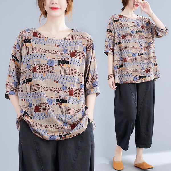 เสื้อยืดคนอ้วน สไตล์ญี่ปุ่น เสื้อยืดคนอ้วนผู้หญิง เสื้อทีเชิ้ตตัวใหญ่