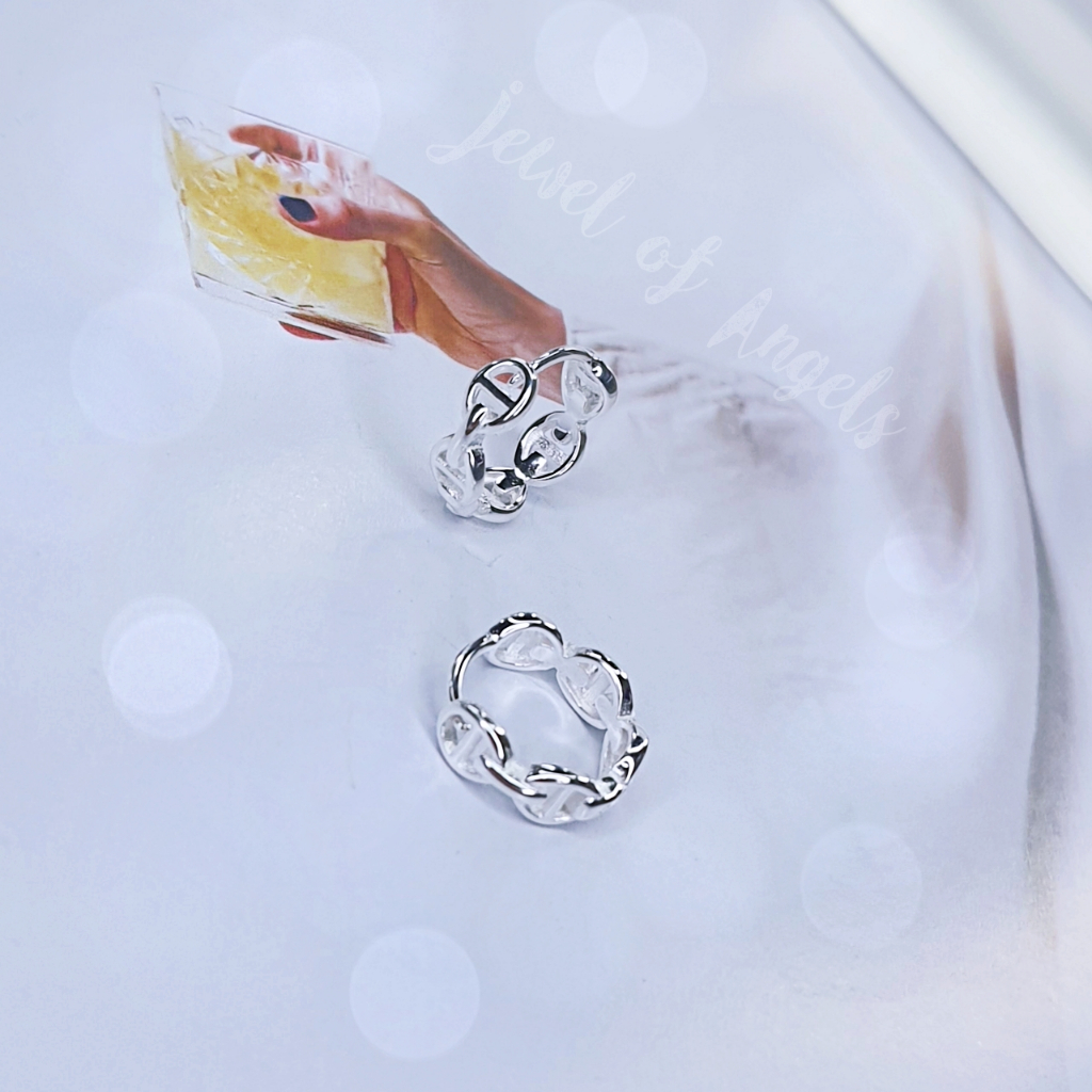 ต่างหูเงินแท้ S925 รุ่น Together ต่างหูห่วงวงรี 11.2mm เงินแท้ทั้งชิ้น Silver925 ต่างหูผู้ชาย ต่างหูผู้หญิง
