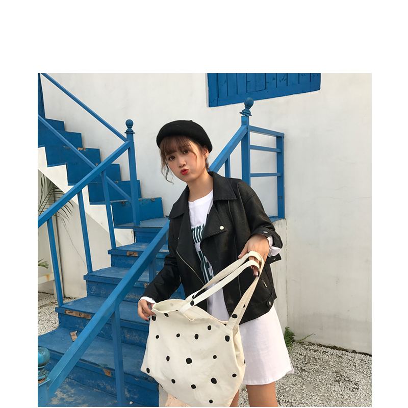 แจ็คเก็ตหนัง ทรงสวย งานคุณภาพดี เก๋ไก๋ พร้อมส่งเลยจ้า black