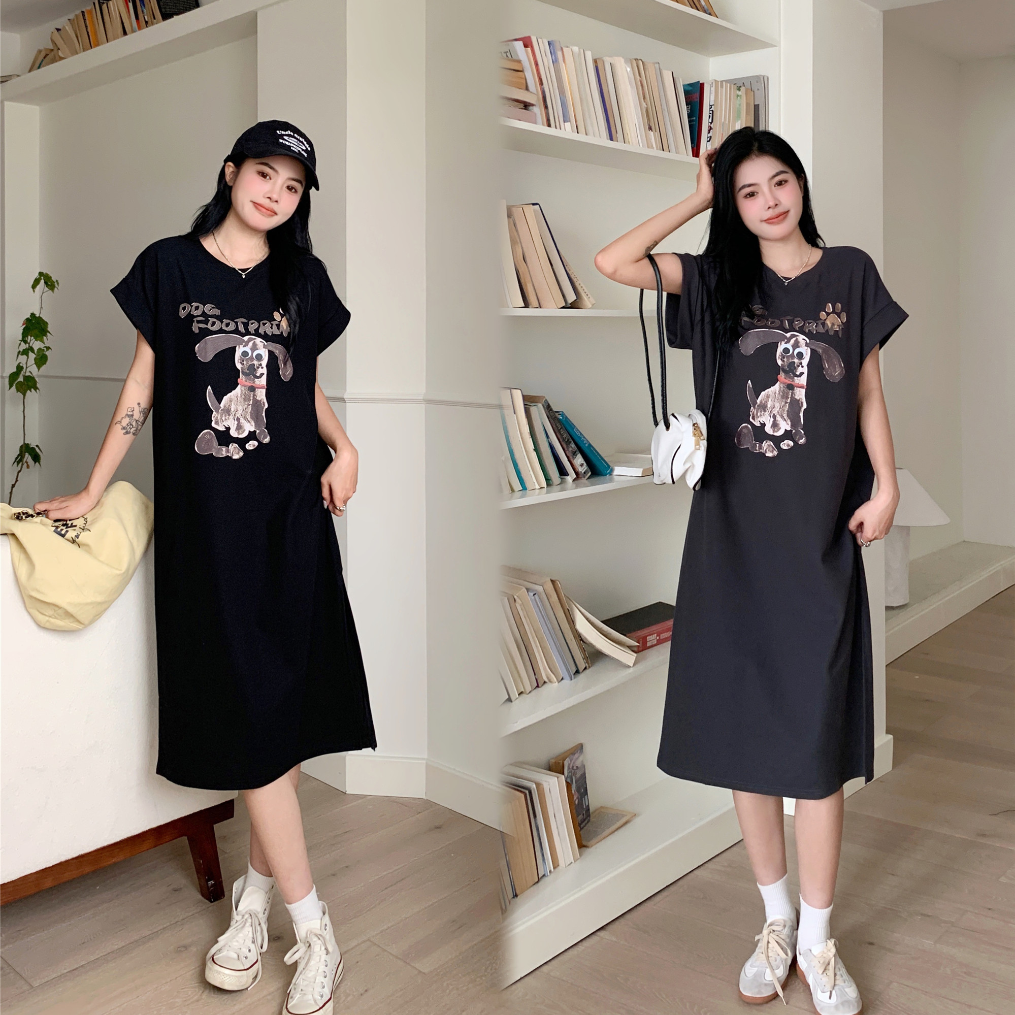 เดรสแขนสั้น มีไซส์ L-4XLอก 38-47 นิ้ว ใส่ได้ทั้งสาวหุ่นดีน่ารักจนถึงสาวอวบพลัสไซส์ จัดส่งฟรี! ทักแชทสั่งซื้อ