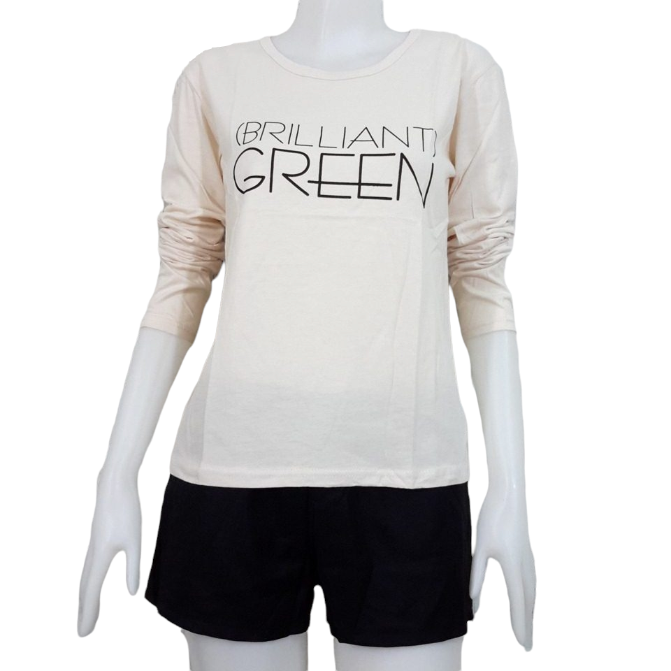 Blouse3668 เสื้อยืดแขนยาวสีพื้นสกรีนลายเก๋ๆ (มีหลายสีหลายลาย) ผ้าคอตตอนเนื้อดีนุ่มใส่สบาย งานดีแมทช์ง่าย แมทช์ได้ทั้งขาสั้นและขายาว