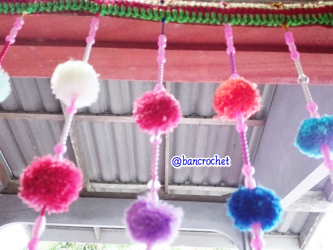 Bancrochet ม่านประตูโครเชต์ มู่ลี่ฉากกันห้อง crochet door hanging หลากสี 75*160 cm