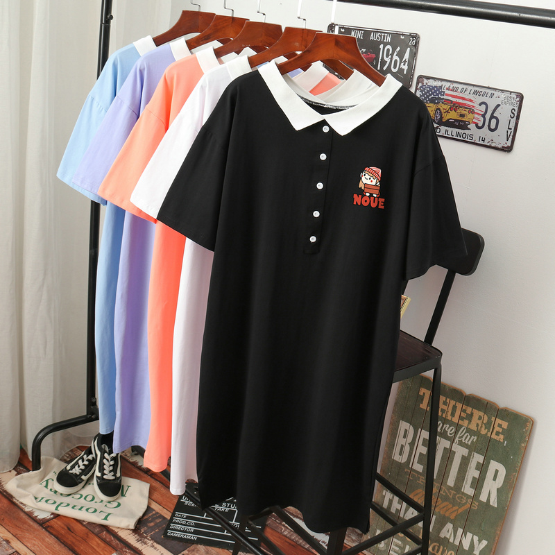 เดรสสไตล์เสื้อยืด S-3XL(อกเสื้อยืด 43- 51 นิ้ว)ใส่สบายๆอยู่บ้าน ใส่นอน
