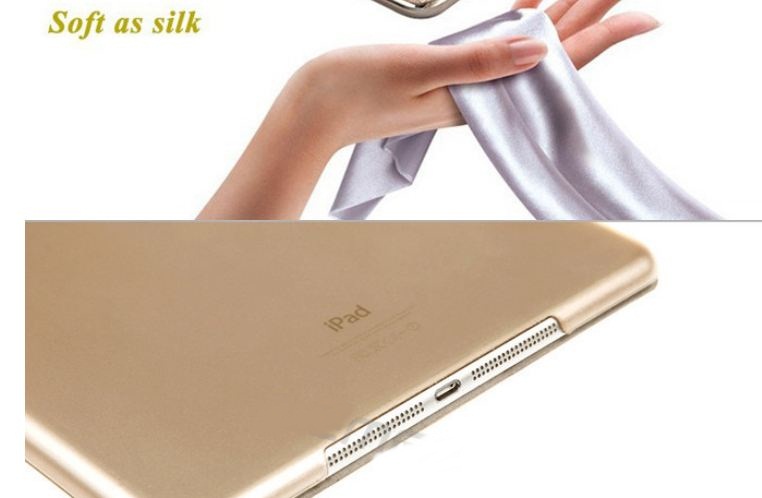เคส Ipad mini แบบ Smart case สุดหรู 2 ชิ้น เคสแม่เหล็ก เปิดปิด อัตโนมัติ Auto Wake Up Sleep สีทอง บลัชออน ด้านหลังเป็น เคสใส โชว์เครื่อง 77054
