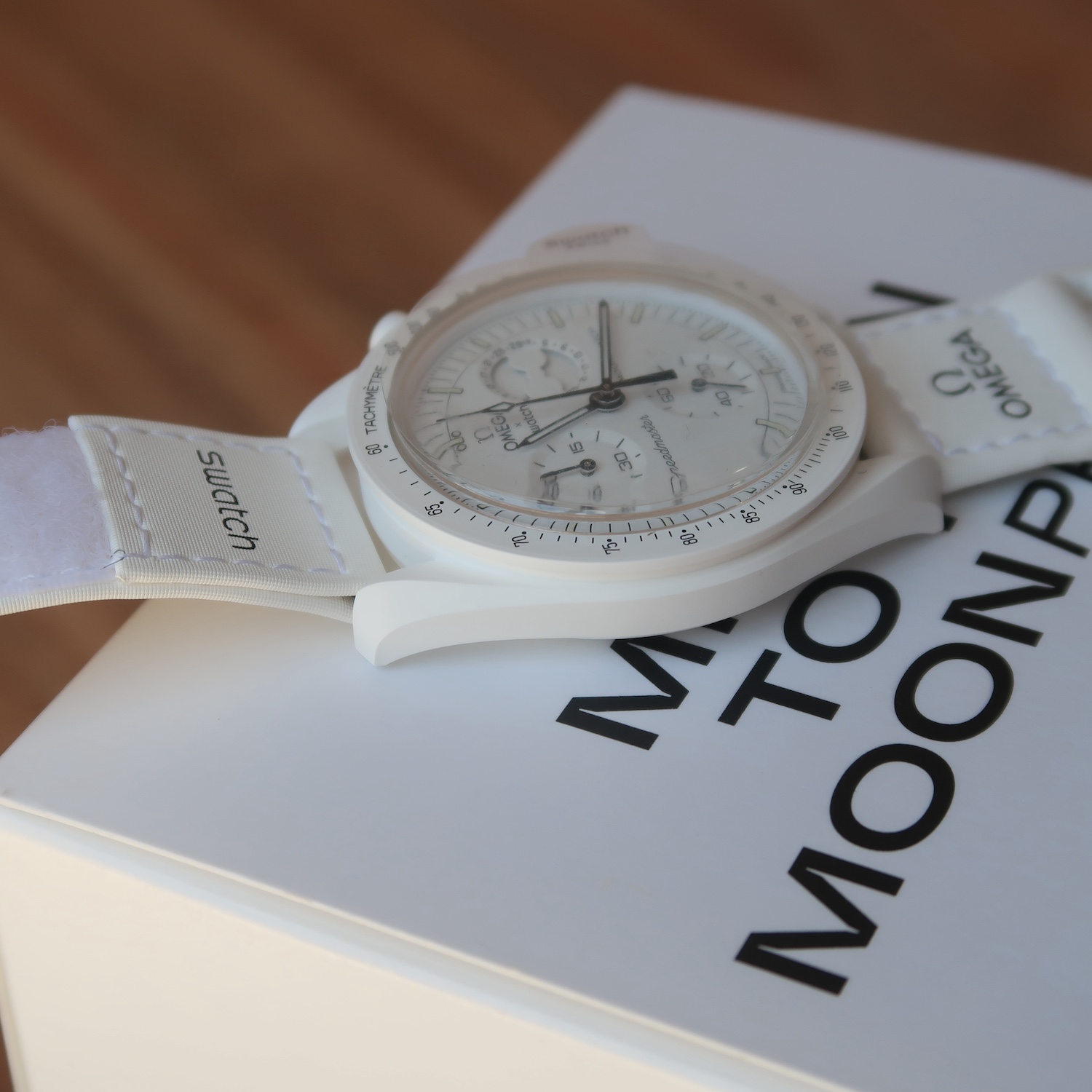 Swatch X Omega White Mission To The MoonPhase Full Watch