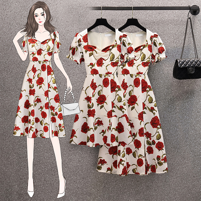 เดรสแขนสั้น มีไซส์ L-4XLอก 38-47 นิ้ว ใส่ได้ทั้งสาวหุ่นดีน่ารักจนถึงสาวอวบพลัสไซส์