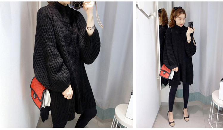 เสื้อไหมพรมตัวโคล่ง Sweater เกาหลีฝุดๆ ยืดได้เยอะ พร้อมส่ง งานจริงในภาพที่สอง เขียว,ดำ