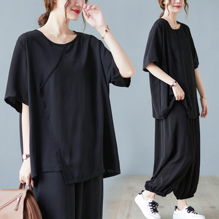 เสื้อผ้าฝ้ายผ้าลินินตัวใหญ่ ไซต์โอเวอร์ ใส่หลวมๆ ส่งฟรี