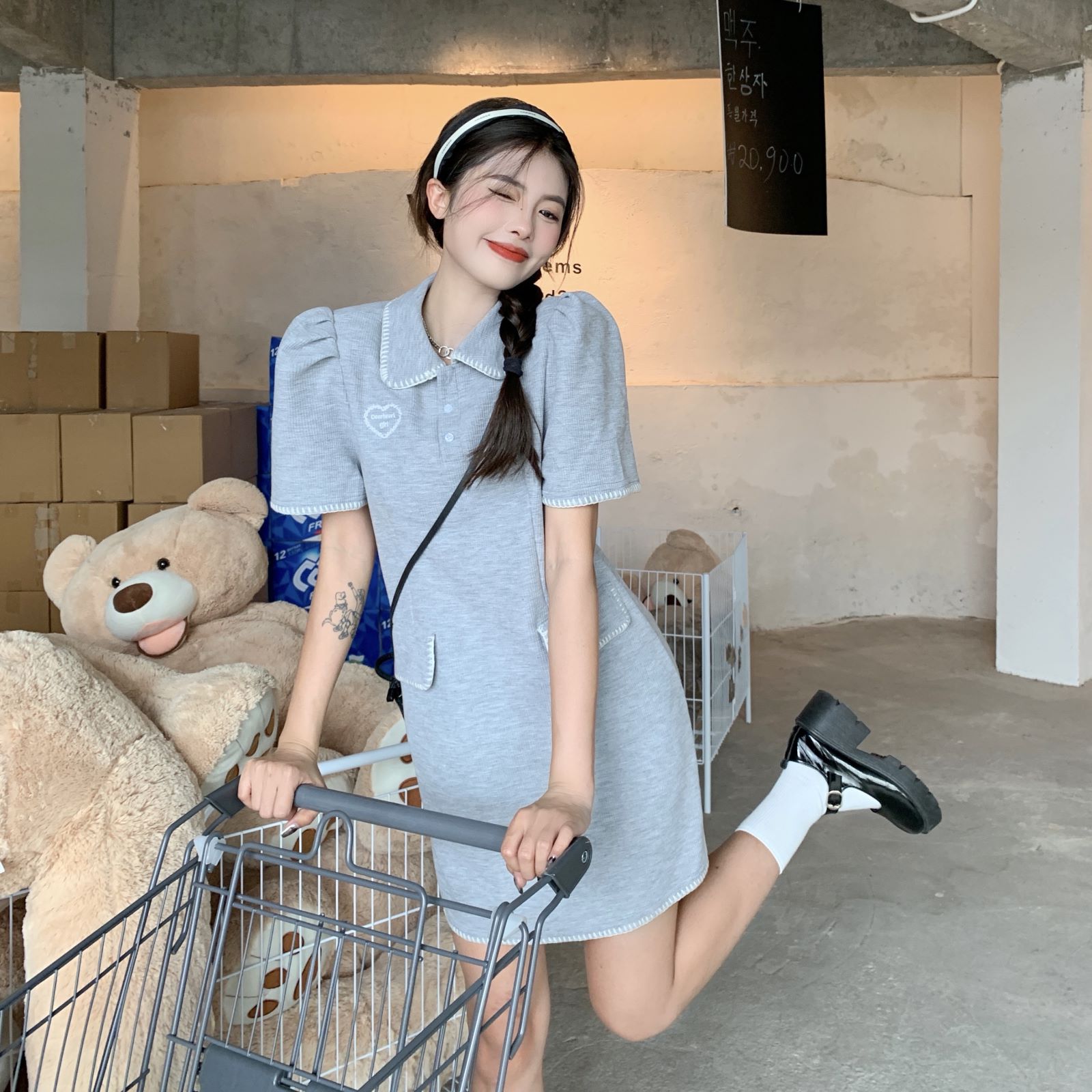 เดรสวัยรุ่น-เดรสคนอ้วนวัยรุ่น L-4XL(อก38-46 นิ้ว)