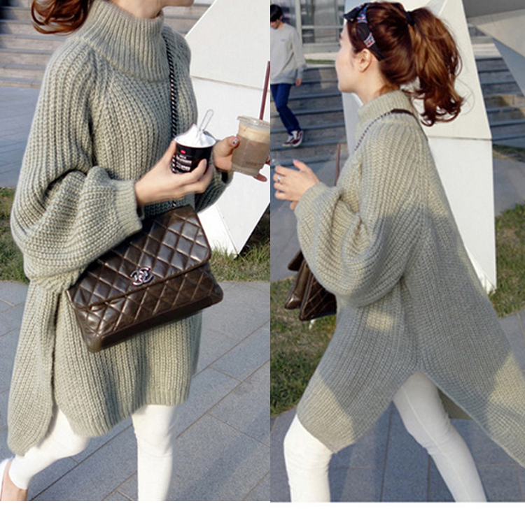 เสื้อไหมพรมตัวโคล่ง Sweater เกาหลีฝุดๆ ยืดได้เยอะ พร้อมส่ง งานจริงในภาพที่สอง เขียว,ดำ