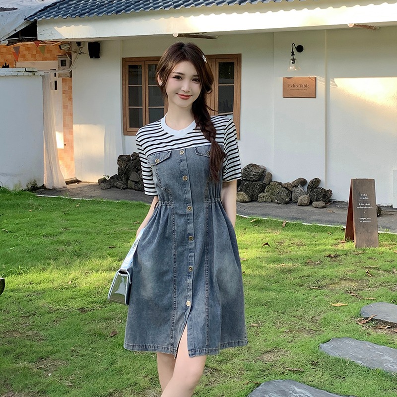 เดรสแขนสั้น มีไซส์ L-4XLอก 38-47 นิ้ว ใส่ได้ทั้งสาวหุ่นดีน่ารักจนถึงสาวอวบพลัสไซส์ จัดส่งฟรี! ทักแชทสั่งซื้อ