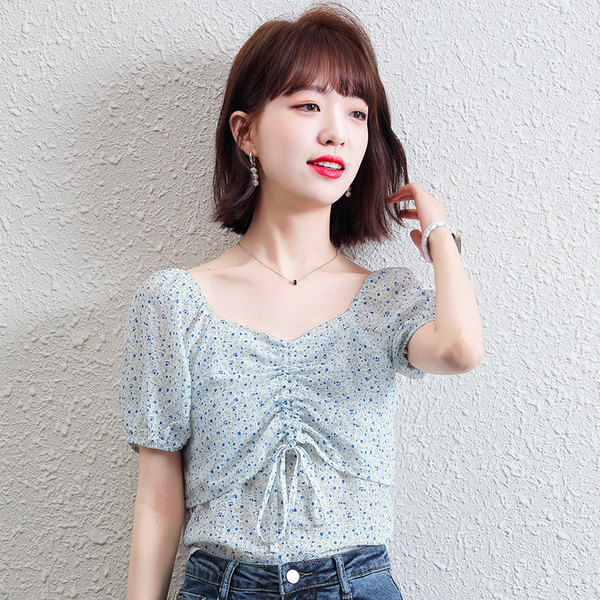 เสื้อลูกไม้ แขนสั้น